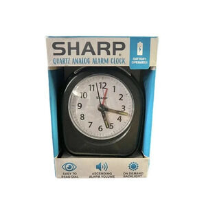 Sharp Mini Alarm Clock Battery Power Ascending Alarm On Demand Backlight New